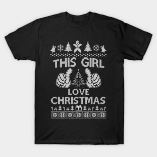 This Girl Loves Christmas Shirt - Funny Ugly Christmas Sweater T-Shirt